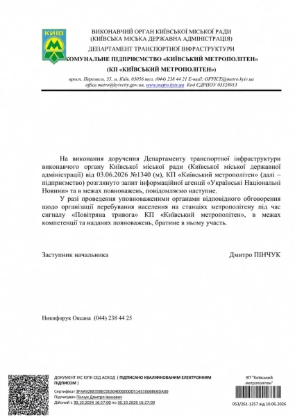 Правила метро під час тривоги