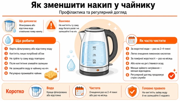 Профілактика утворення накипу в чайнику