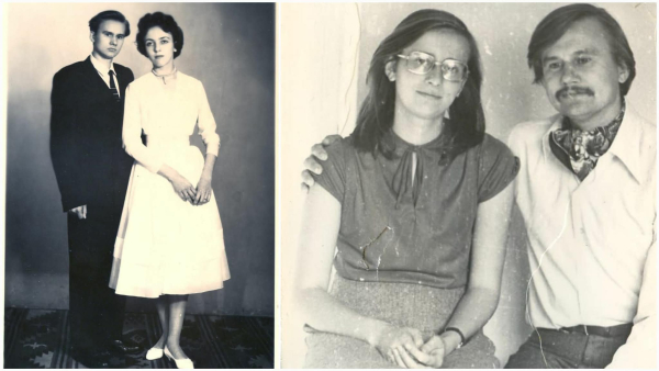 Весільне фото Ігоря Калинця та Ірини Стасів (березень 1961 го) та Ігор Калинець із донькою Дзвінкою (1979) Весільне фото Ігоря Калинця та Ірини Стасів (березень 1961 го) та Ігор Калинець із донькою Дзвінкою (1979)