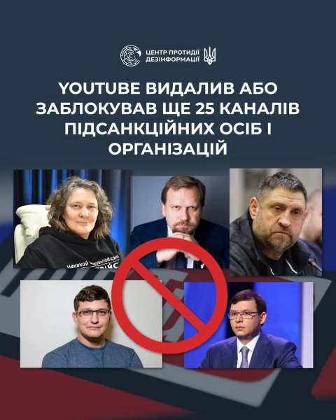 YouTube виявив та заблокував 25 російських пропагандистських каналів