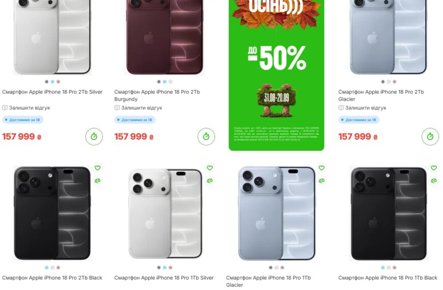 iPhone 18 Pro Max: стартувало передзамовлення за ціною 19 мінімальних зарплат